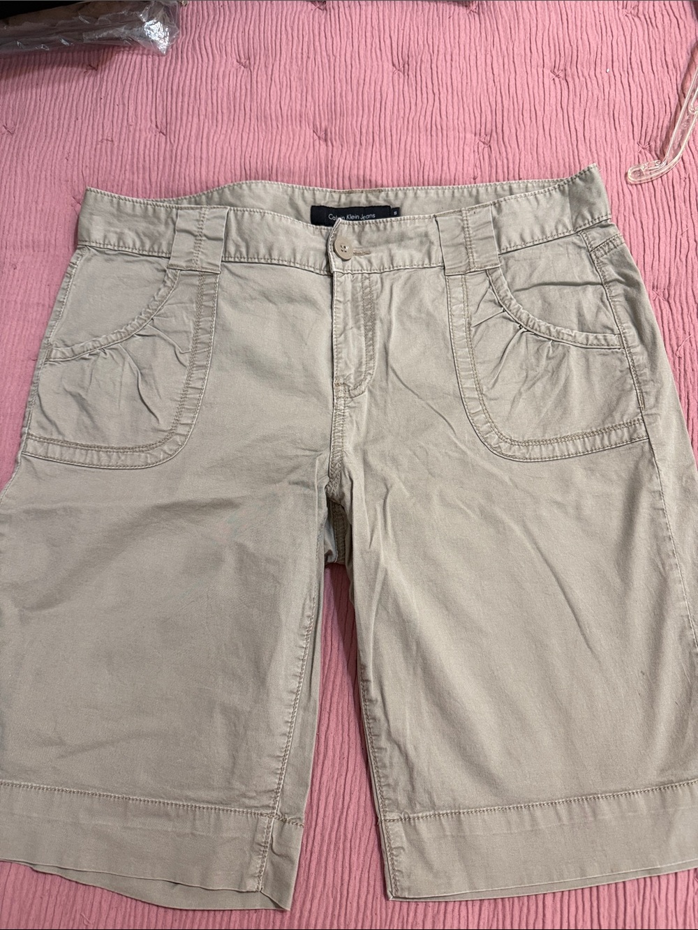 Calvin Klein Casual Beige Women’s Shorts - Comfortable Everyday Fit